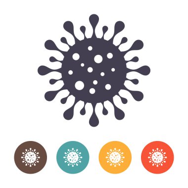 Beyaz arkaplanda Coronavirus bakteri hücre simgesi