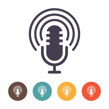 Podcast microphone. Microphone vector icon. Concept podcast 