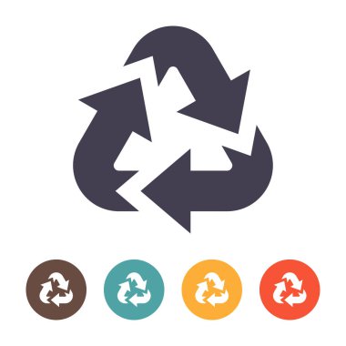 Beyaz arkaplanda geri dönüşüm sembolü