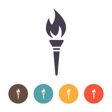 Meşale simgesi beyaz arkaplanda izole edildi