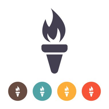 Meşale simgesi beyaz arkaplanda izole edildi