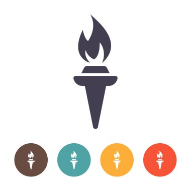 Meşale simgesi beyaz arkaplanda izole edildi