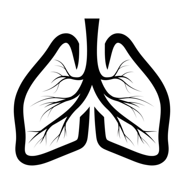 Lungs Icon Isolated White Background — Stock Vector