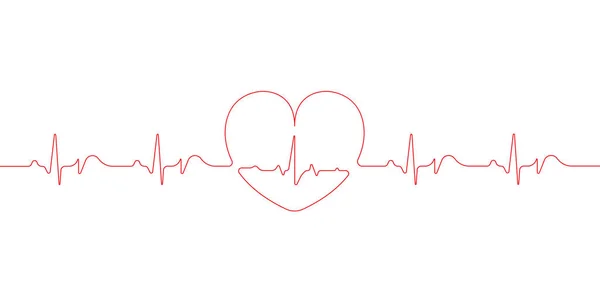 Electrocardiogram Heart Beat Medical Healthcare Symbol — Vector de stock