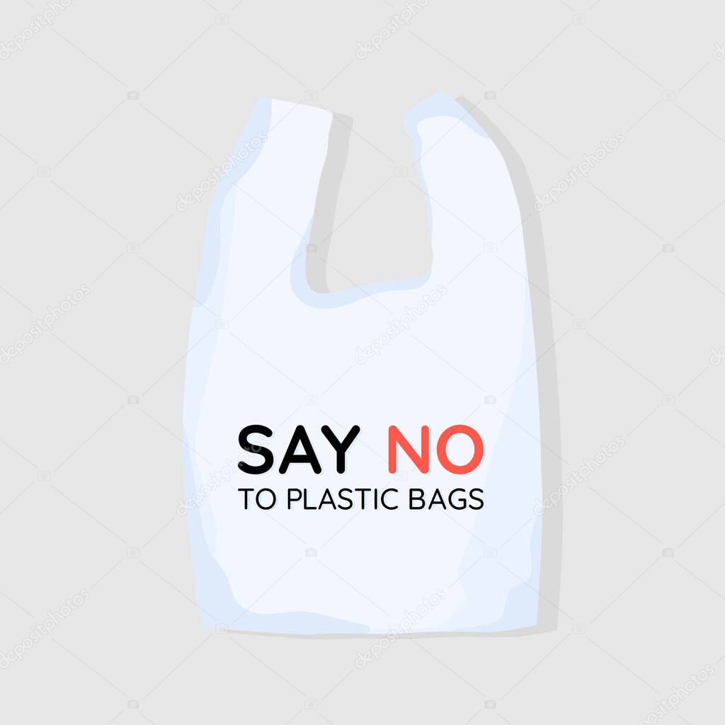 Say no to plastic bags. Pollution problem concept