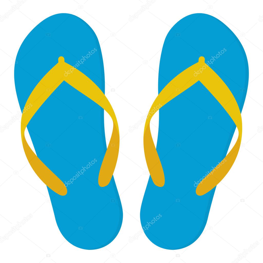 Slippers icon. Flip flops isolated on a white background. 