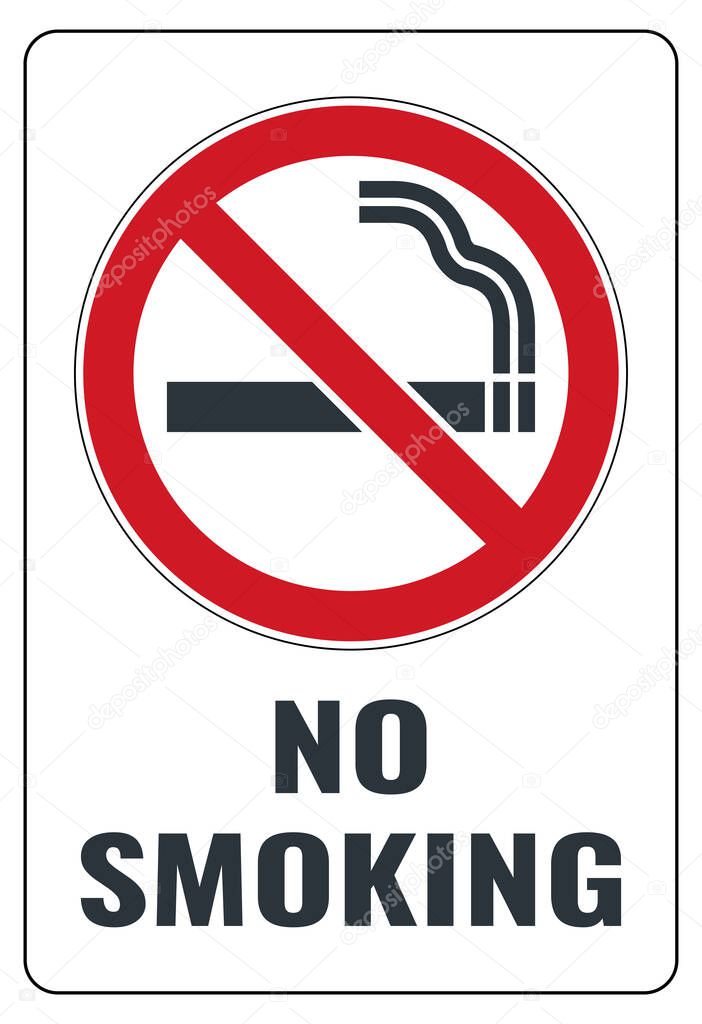 No smoking cigarette sign on white background