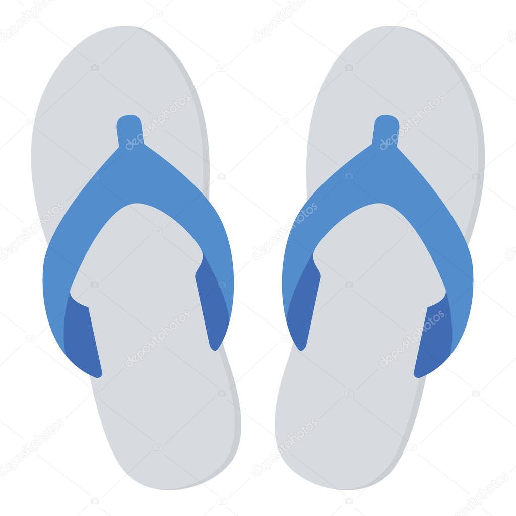 Slippers icon. Flip isolated on a white background. 