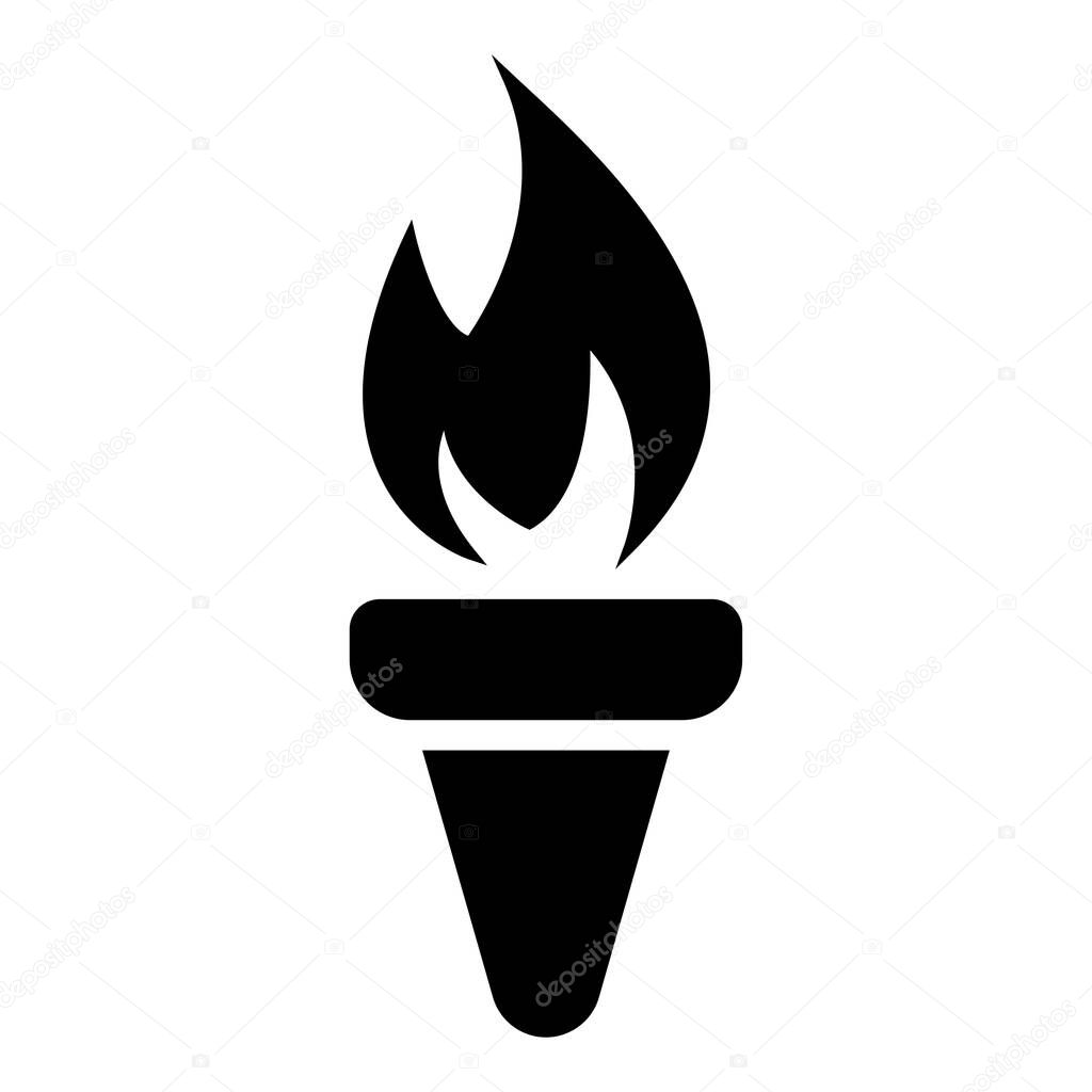 Torch icon isolated on white background