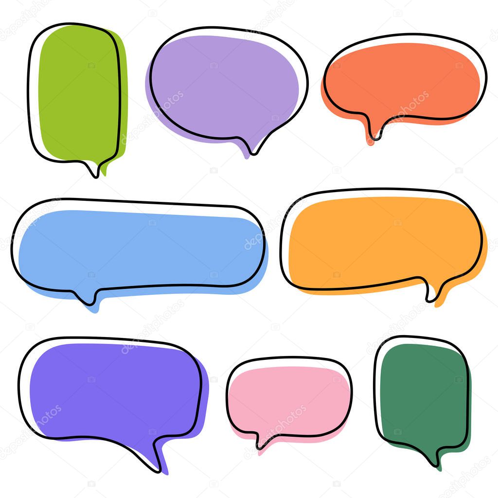 Speech bubbles, textbox cloud of chat for comment