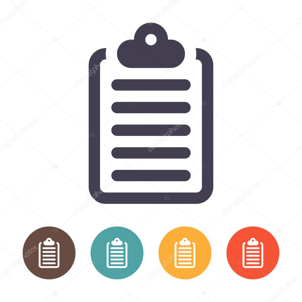 Clipboard icon on white background
