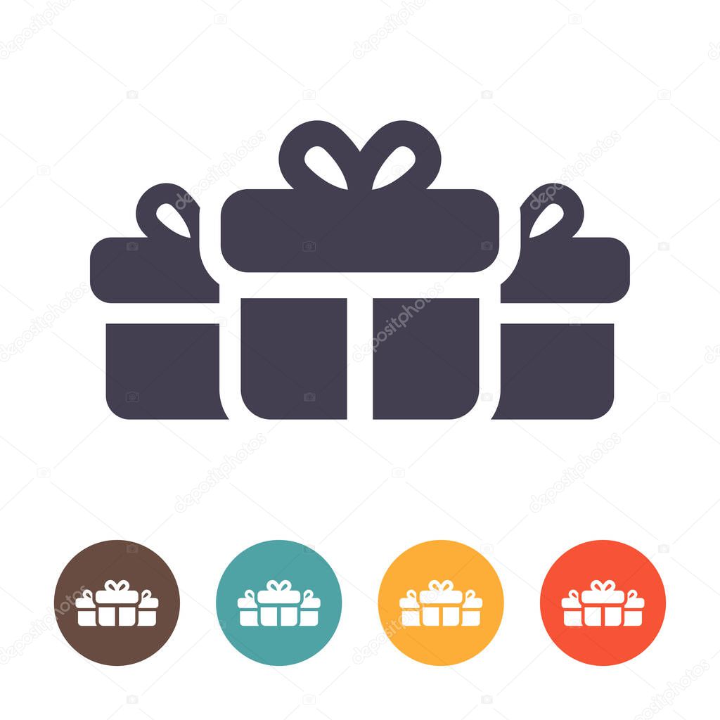Gift box icon on white background