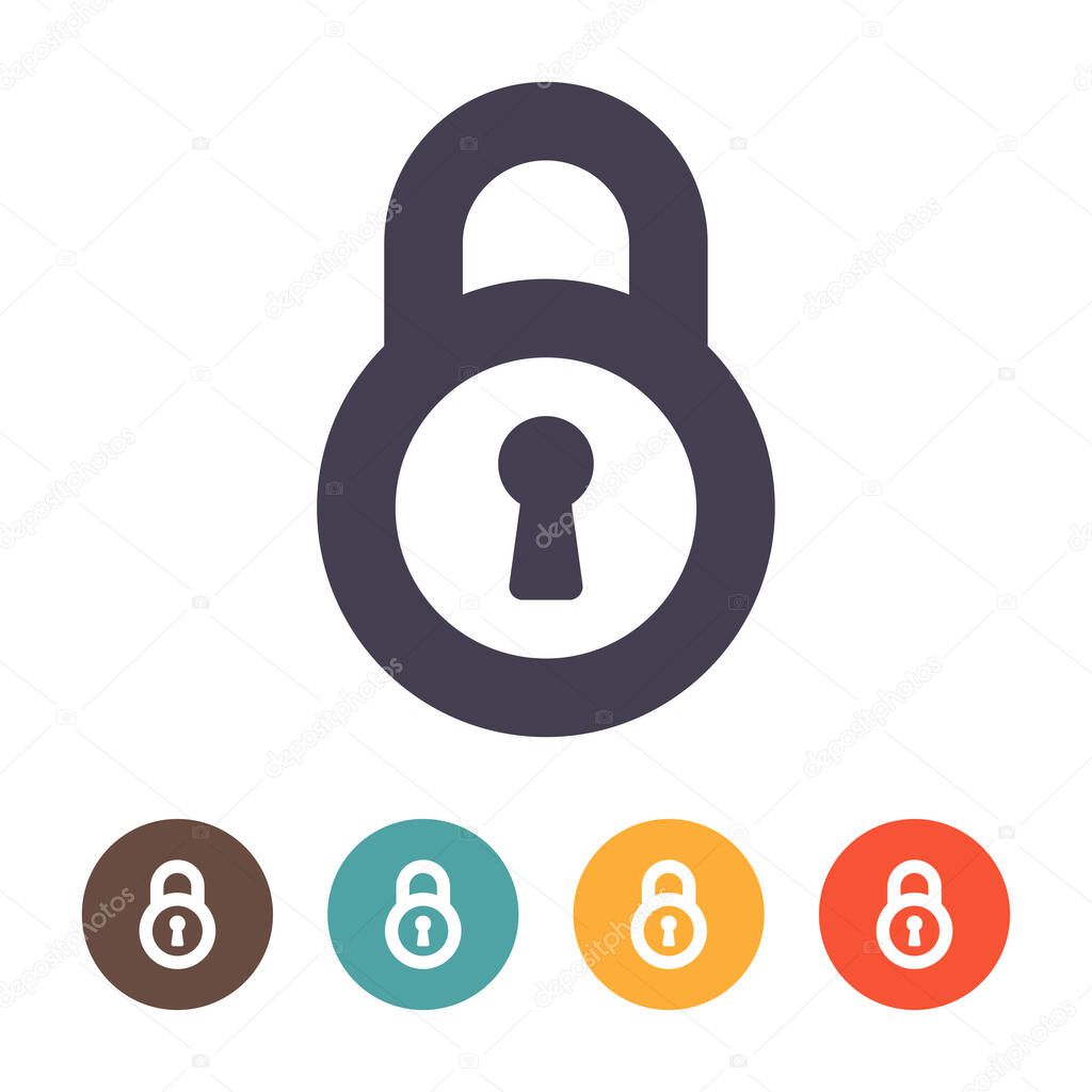 Lock icon on white background