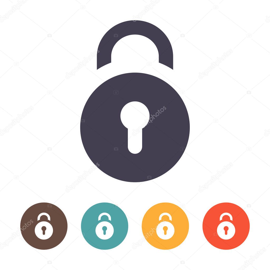 Padlock line icon isolated on a white background