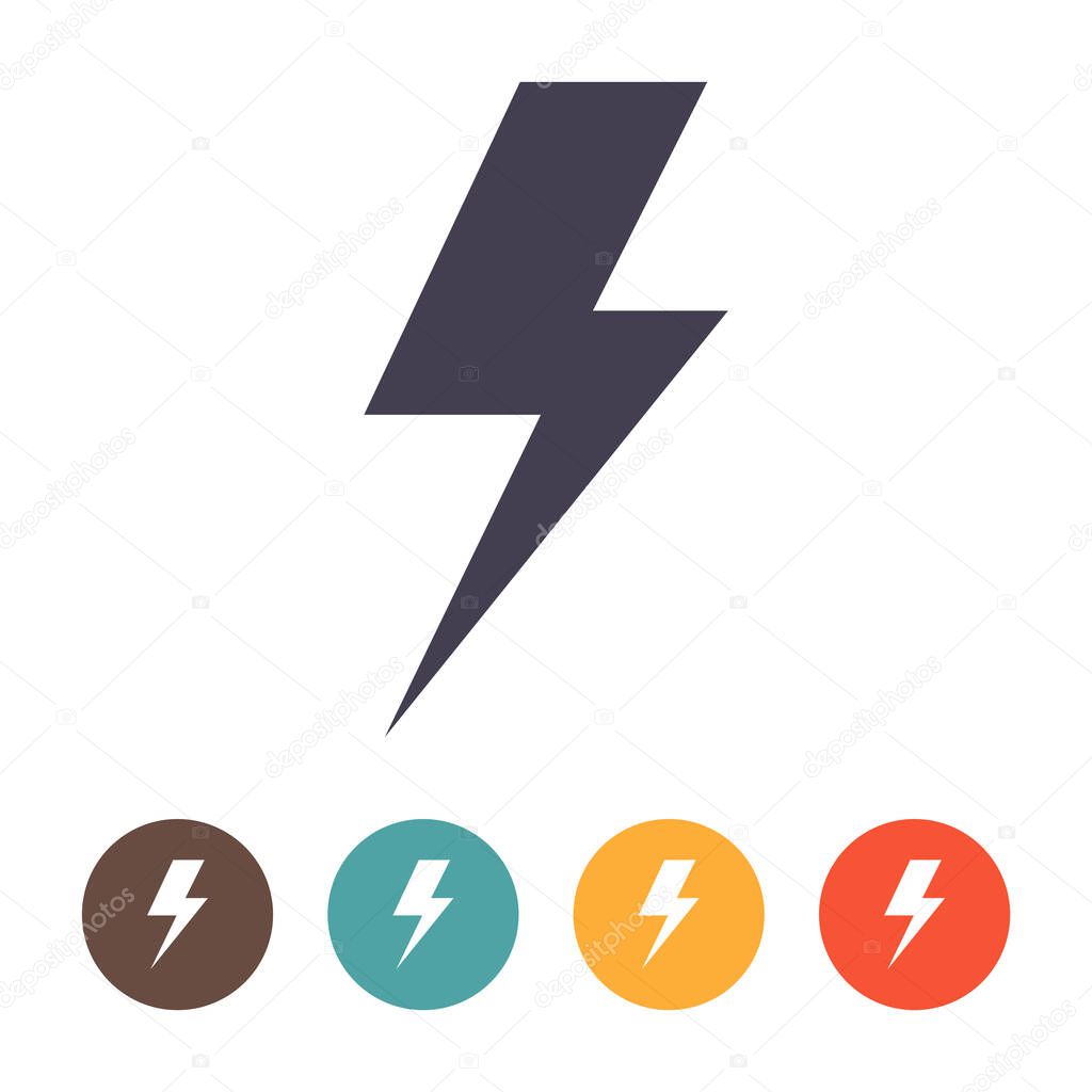 Lightning bolt icon iosolated on white background