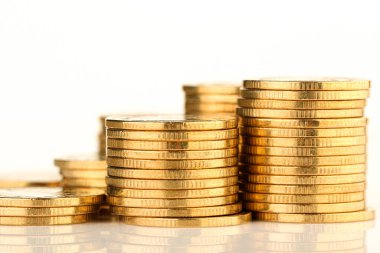 Gold coins stacked, Finance and money exchange investment as concept