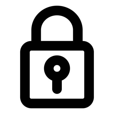 Beyaz arkaplanda kilit simgesi izole edildi