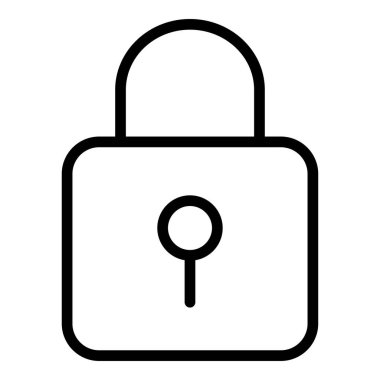 Beyaz arkaplanda kilit çizgisi simgesi izole edildi