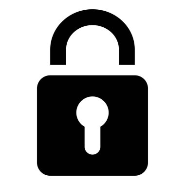 Beyaz arkaplanda kilit simgesi izole edildi