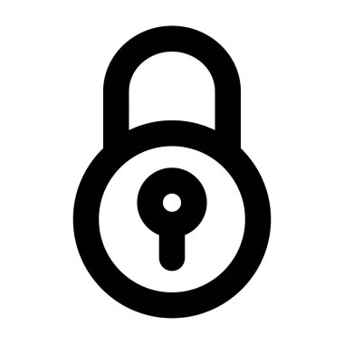 Beyaz arkaplanda asma kilit simgesi izole edildi