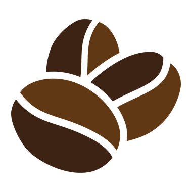 Beyaz arka plan üzerinde izole kahve çekirdeği simgesi