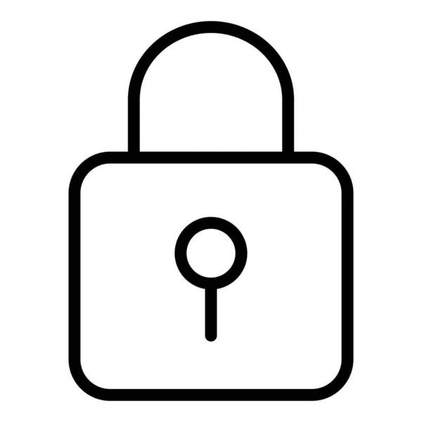 Lock Line Icon Isolated White Background — Stock vektor