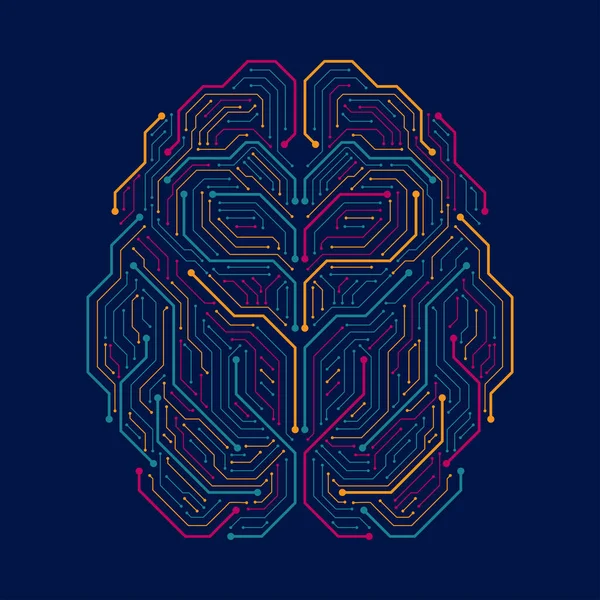 Brain Circuit Board Digital Concept — стоковый вектор