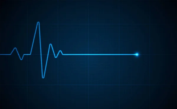 Acil durum ekokardiyografi. Mavi parıldayan neon kalp atışı. Kalp atışı. Elektrokardiyogram