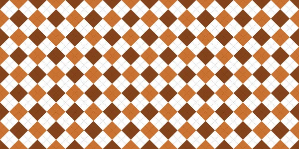 Brown White Squares Thin Black Dotted Line Seamless Pattern — Vetor de Stock