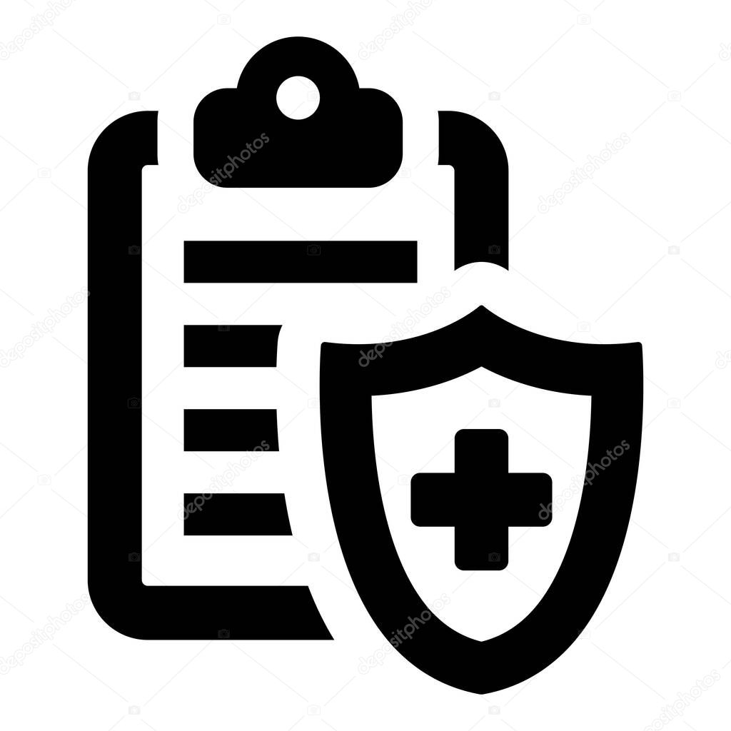 Medical insurance icon on white background