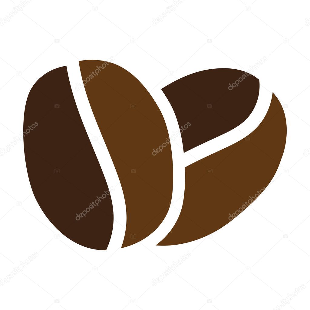 Coffee bean icon isolated on white background