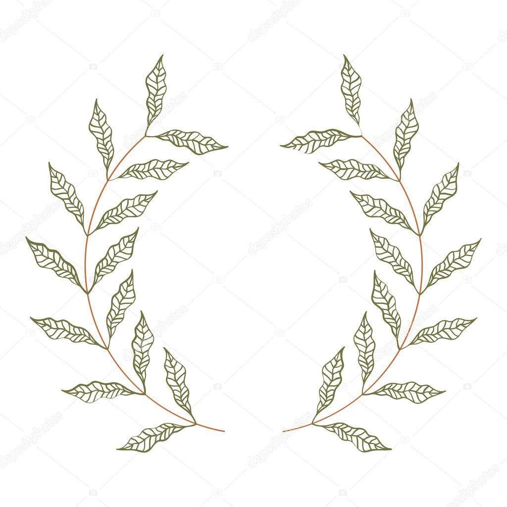 Floral wreath with leaves for wedding, Wreaths depicting an award, achievement,