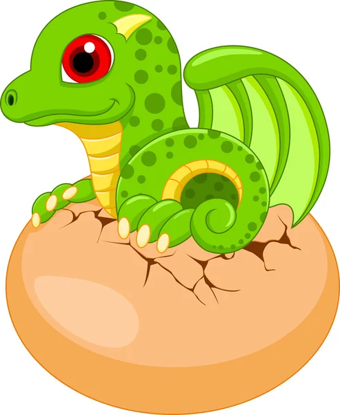 Cute dragon babies cartoon — Stock Vector