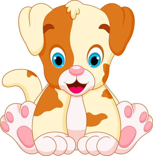 Lindo cachorro de dibujos animados — Vector de stock