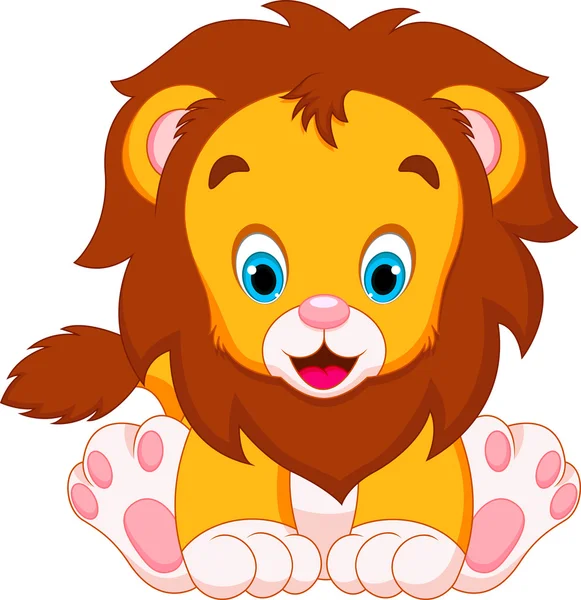 Leão bebês desenhos animados — Vetor de Stock
