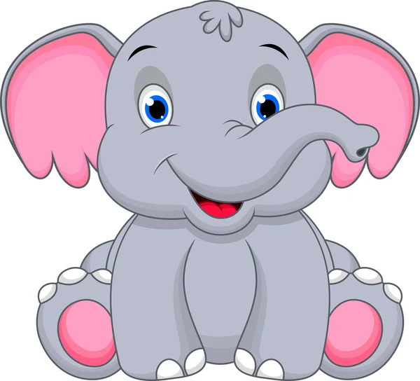 Elefante bebé lindo — Vector de stock