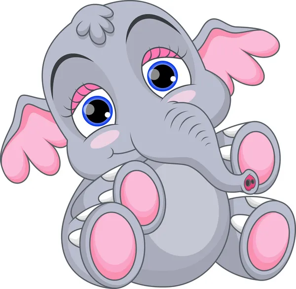 Carino bambino elefante cartone animato — Vettoriale Stock