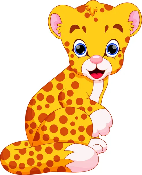 Bebek cheetah karikatür — Stok Vektör
