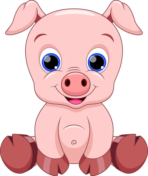 Cute baby pig cartoon — Stock Vector