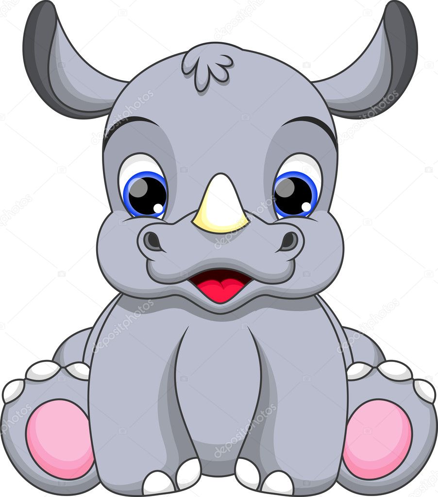 Cute baby rhino cartoon — Stock Vector © irwanjos2 38693463