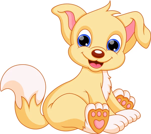 Lindo cachorro de dibujos animados — Vector de stock