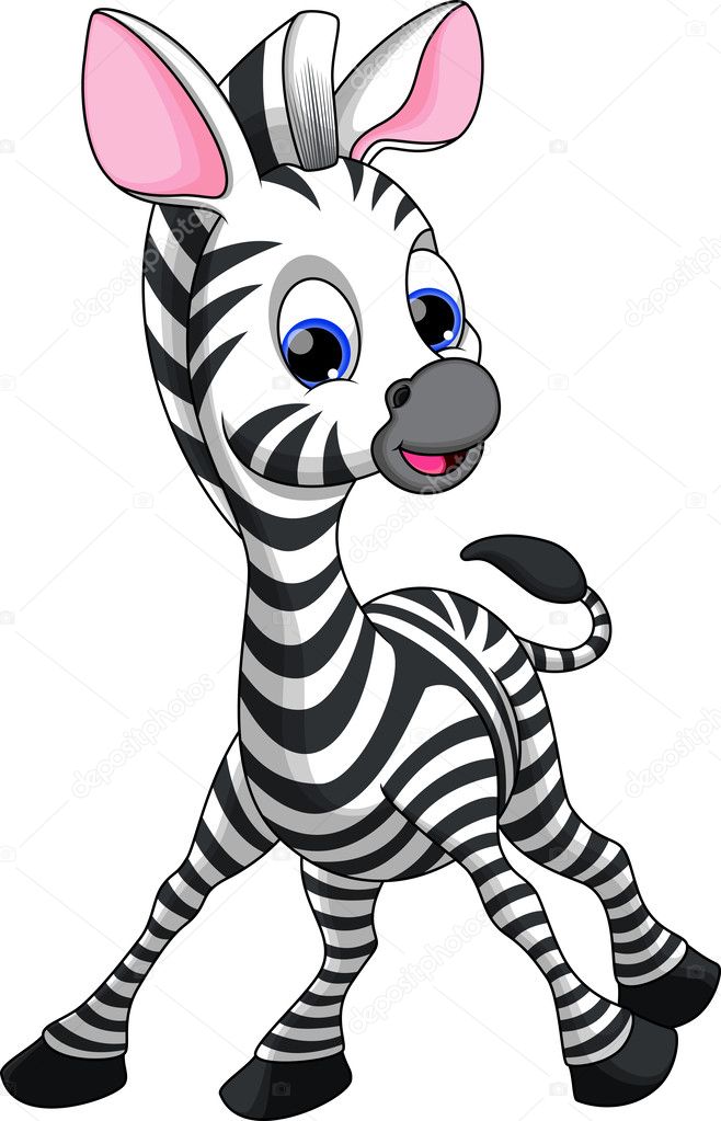 Download Clipart: zebra cartoon | Cute zebra cartoon — Stock Vector ...