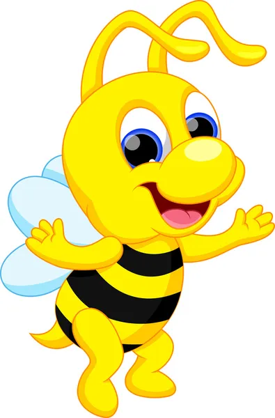 可爱的蜜蜂漫画 — 图库矢量图片