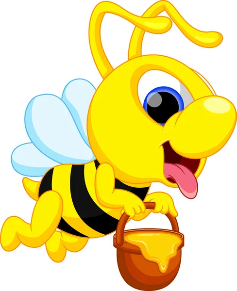 Dessin animé abeille mignon — Image vectorielle