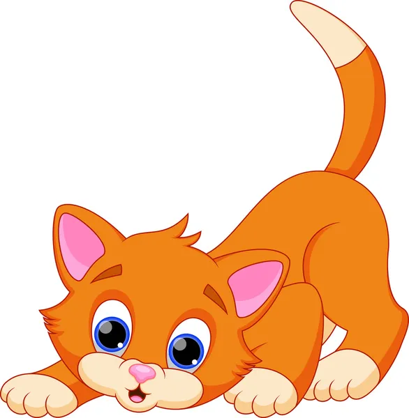 Divertido gato de dibujos animados — Vector de stock