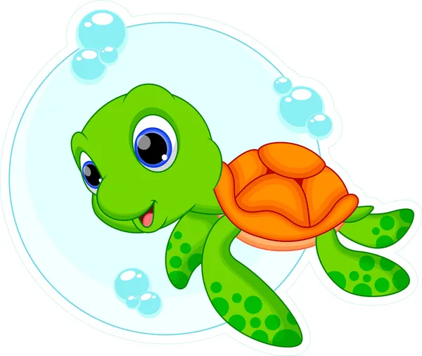 Tortuga de dibujos animados — Vector de stock