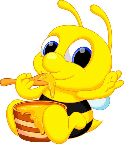 Mignon bébé abeille dessin animé — Image vectorielle