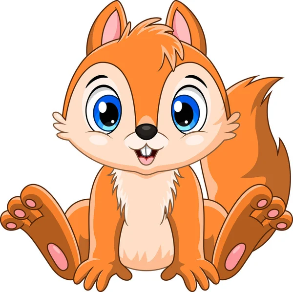 Cartoon Cute Baby Squirrel Sitting Royalty Free Stock Illustrations