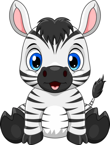 Desenhos Animados Bonito Bebê Zebra Sentado Vetores De Stock Royalty-Free