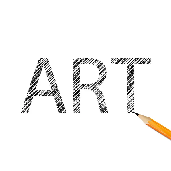 Slovo umění s grafitovou tužkou — Stockový vektor